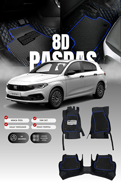 stiloto سجادة أرضية جلدية للسيارة فيات إيجيا هاتشباك (2016-2020) 8D |   حماية...