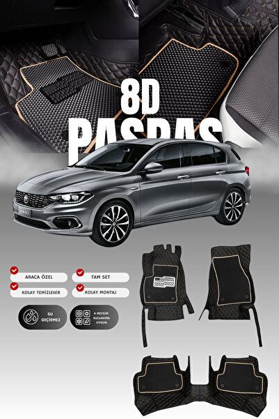 stiloto سجادة أرضية للسيارة من الجلد لسيارة فيات إيجيا ستيشن واجن (2016-2020)...