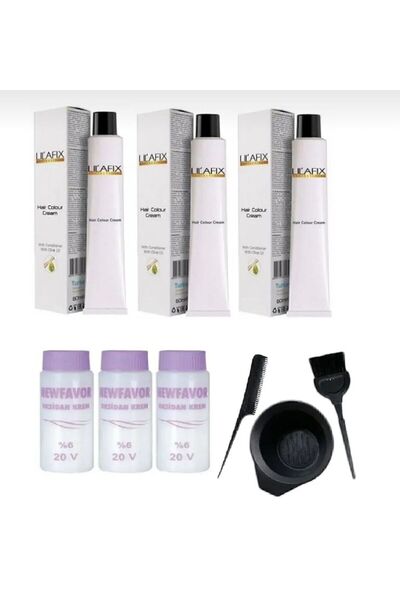 Lilafix 8.1 Küllü Açık Kumral 3lü Krem Tüp Boya - 60 Ml +3 Adet Sıvı oksidan ...