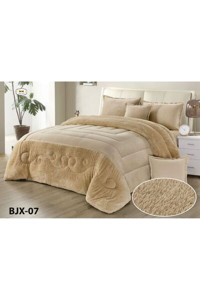 MİNG Lİ Winter bedspread for two people, velvet face, rabbit fur face, 6 pieces, king size, 230*250
