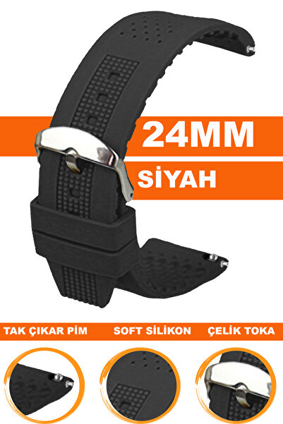 COBRA 24mm Saat Uyumlu Silikon Saat Kordonu Kayışı A1624MM