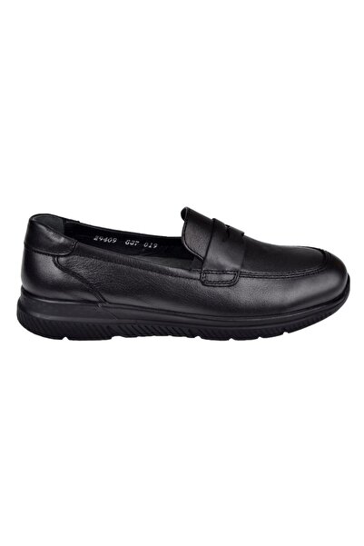 Forelli Genuine Leather Comfort Moccasin Women's Shoes For-Gola Black