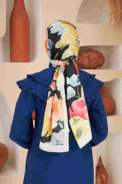 İpekhan Σάλι Comfort Flowers Μαύρο 3027-02