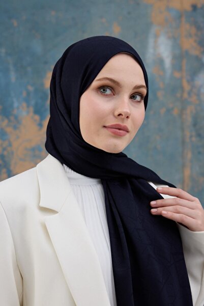 İpekhan Şal jacquard din bumbac cu model picioare de gâscă negru 8011-10