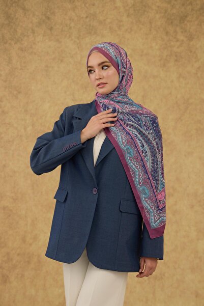 İpekhan Soft Shawl Dusty Rose Blue 3053-03