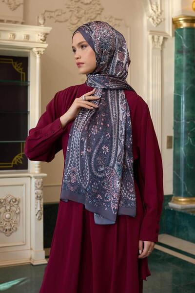 İpekhan Ανθρακί ινδικό σάλι βουάλ - 5009-09