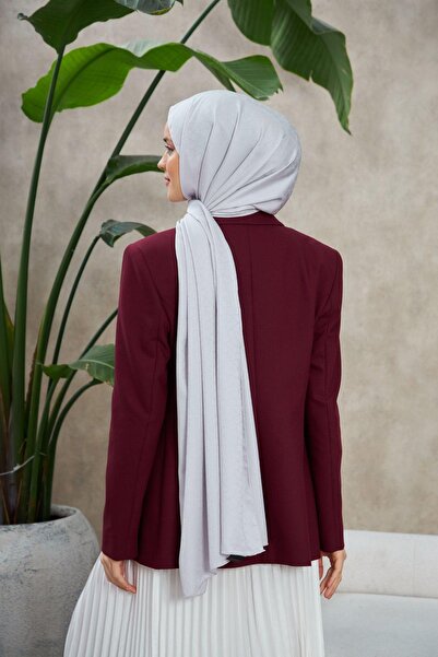 İpekhan Novvela Pattern Silky Jacquard Shawl Gray 9008-07