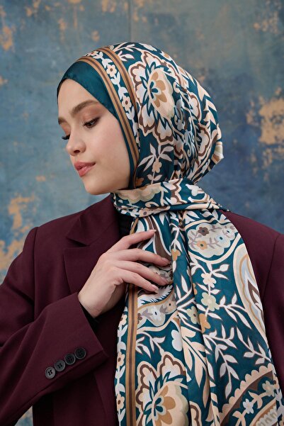 İpekhan Σάλι Petrol Indian Voile - 5004-07