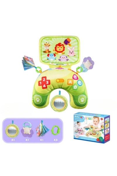 Picodino Baby Activity Pillow with Toys and Sounds, Green
