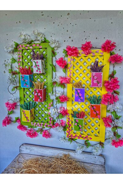 buraxe 2 set duvar panosu,2 pano+8 kutulu,Çiçekler hariçtir, balkon,bahçe caf...