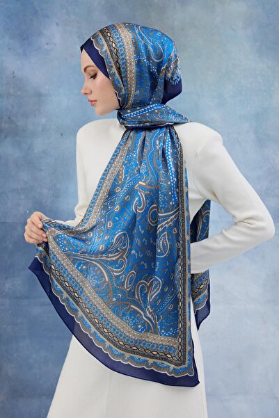 İpekhan Блакитний індійський шарф - 5005-01