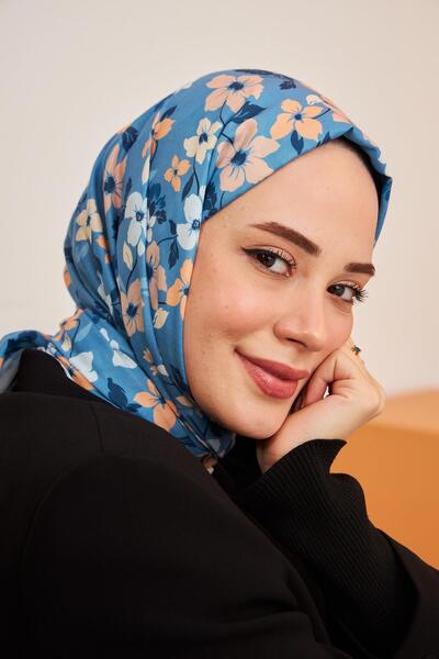 İpekhan Βαμβακερό σάλι με σχέδιο Amelia Indigo 3025-11