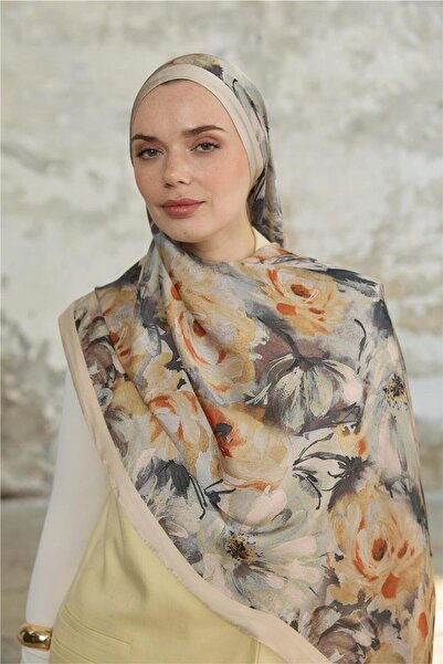 İpekhan Winter Bloom Collection Indian Silk Shawl 5014-10013