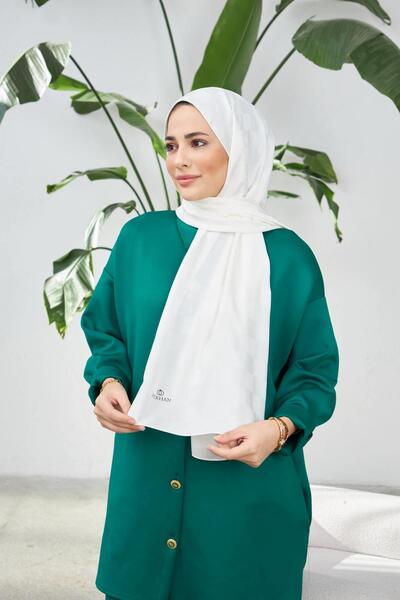 İpekhan Новий візерунок «Дама» Шовковий жакардовий шарф Білий 9007-06