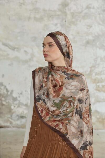 İpekhan Winter Bloom Collection Indian Silk Shawl 5014-10015