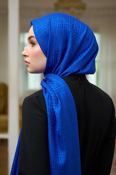 İpekhan Παρλαμέντο Μπλε Μεταξένιο Ζακάρ Σάλι - Summer Sparkle Collection 9016-06