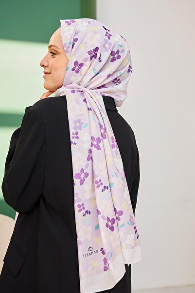 İpekhan Βαμβακερό σάλι με σχέδιο Amelia λιλά 3025-13