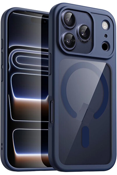 m.tk moveteck İphone 17 Pro Kılıf Krom Mika Magsafe Arkası Şeffaf Hassas Butonlu Yumuşak Renkli Mat Kenarlı