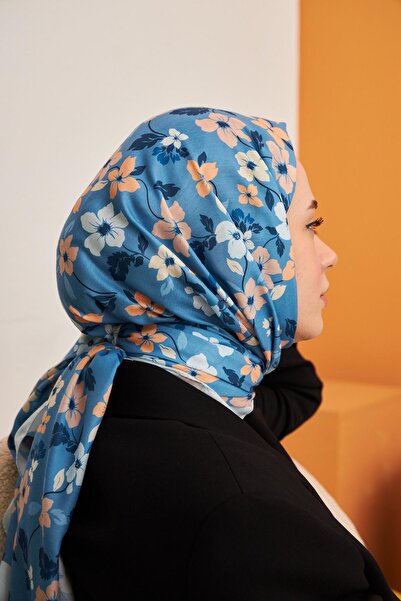 İpekhan Βαμβακερό σάλι με σχέδιο Amelia Indigo 3025-11