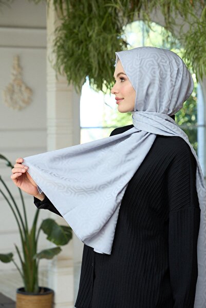 İpekhan Silky Jacquard Shawl Silver Collection - Summer Sparkle 9013-15