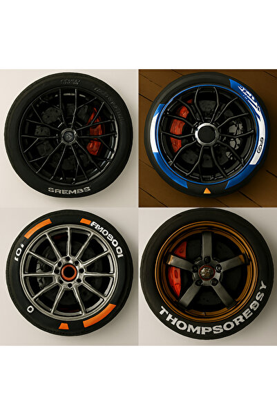 NOSTA مجموعة من 6 قواعد أكواب بتصميم جنوط السيارات الرياضية