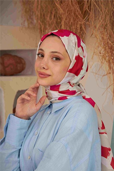 İpekhan Comfort Arya Shawl Cream Cherry Pink 3028-13