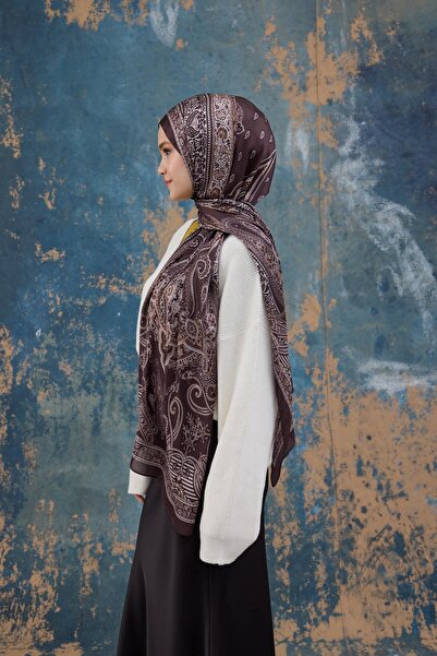 İpekhan Καφέ ινδικό σάλι βουάλ - 5008-07