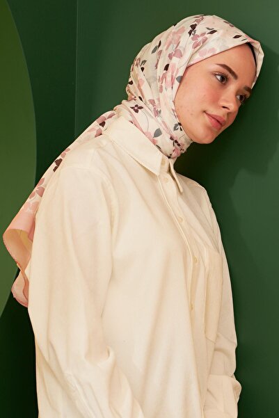 İpekhan Amelia Patterned Cotton Shawl Powder 3025-03