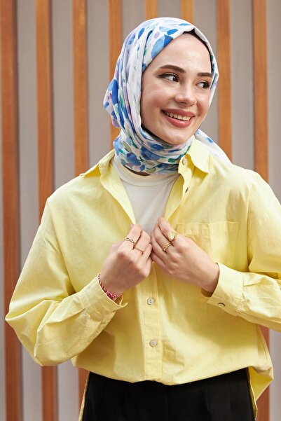 İpekhan Botanical Series Indigo Cotton Viscose Shawl 3023-02