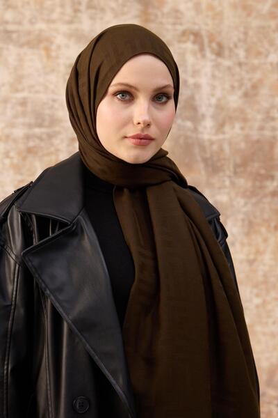 İpekhan Fendi Pattern Βαμβακερό Ζακάρ Σάλι Χακί 8009-18