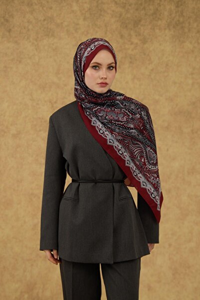 İpekhan İpekhan Soft Shawl Red Gray 3052-07