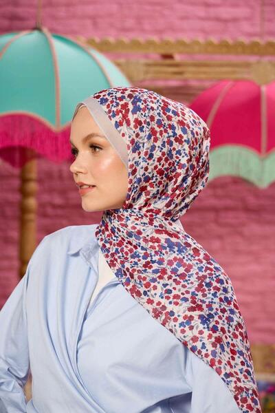 İpekhan Marrakech Συλλεκτικό Μαλακό Σάλι Γκρι Κόκκινο 3046-23