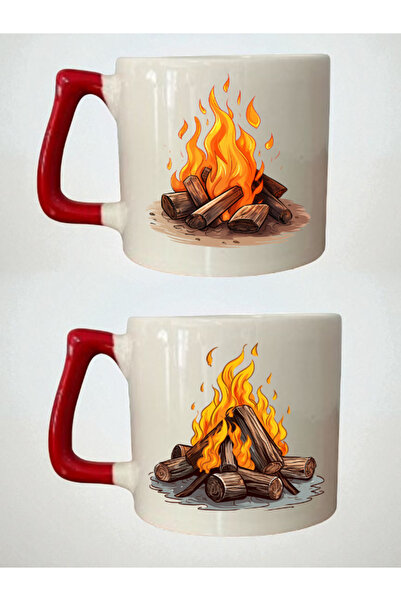 lili hediyelik طقم من كوبين بتصميم النار المخيمية - هدية عيد ميلاد للأخ، هداي...