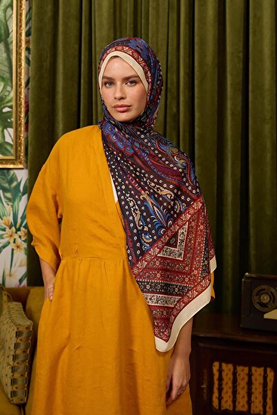İpekhan Marrakech Collection Soft Shawl Bitter Brown Claret Red 3047-14