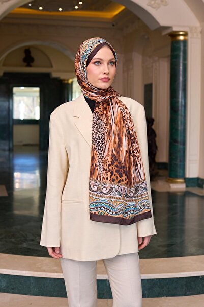 İpekhan Patterned Voile Shawl Tile Voile Silk Shawl - 9802-11
