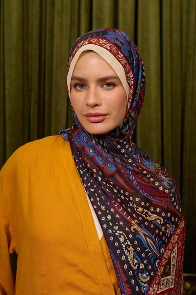 İpekhan Marrakech Collection Soft Shawl Bitter Brown Claret Red 3047-14
