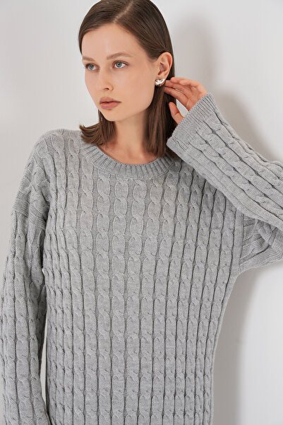 Bigdart Rochie lungă Tiko împletită pentru femei 15944 - Gri