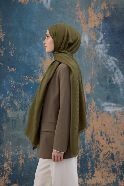 İpekhan Σάλι ζακάρ με πράσινο τετράγωνο σχέδιο - 8012-08