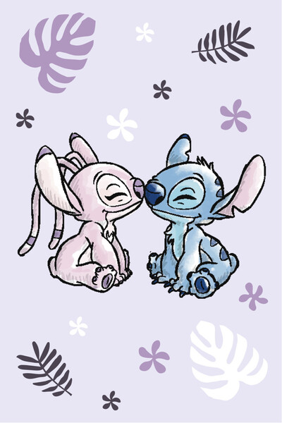 Stitch Κουβέρτα Disney Lilo και Stitch από φλις 100x150cm