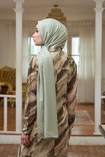 İpekhan Water Green Silky Jacquard Shawl - Summer Sparkle Collection 9016-12