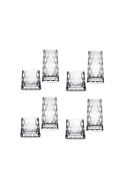 GREATSHOPPİNG Paşabahçe Leafy Glass Set 8 Pieces Soft Drink Water Glasses