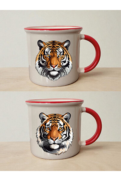 lili hediyelik Kaplan 2-Piece Red Mouth Cup - Gift for Girls, Christmas Gift ...