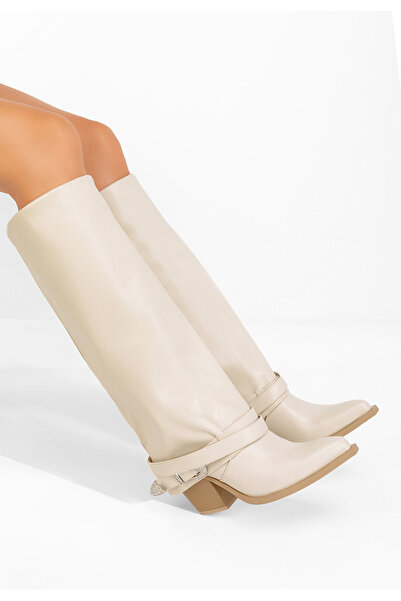 B T Shoes kozačky na podpatku Bretia bordo