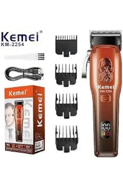 Kemei ماكينة قص الشعر الاحترافية القابلة لإعادة الشحن من دودو - برتقالية KM-2254