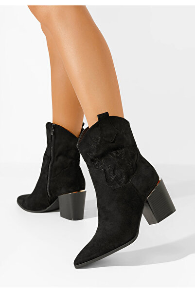 B T Shoes Γυναικεία Μποτάκια Cowboy Annita Μαύρα