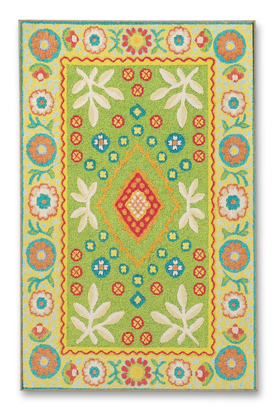 Rugs Modern Halı سجادة ديكور حديثة من MOSSO ذات نمط أخضر منقوش بالزهور والأشك...