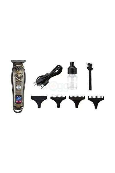 Kemei KM-2231 ماكينة حلاقة شعر لاسلكية قابلة لإعادة الشحن بالكامل للرجال بشاش...