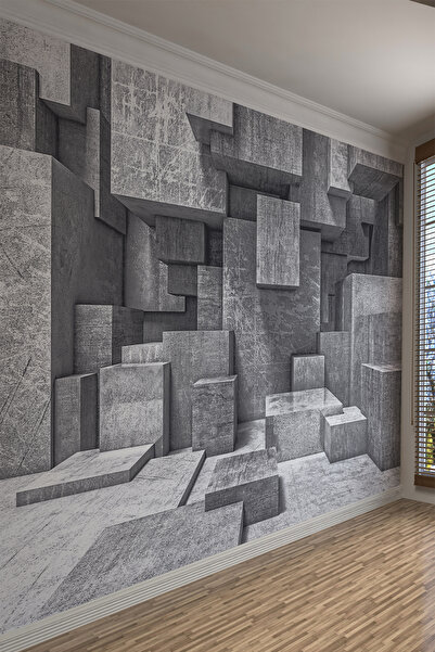 dreamwall Modern 3D Tek Parça Beton Duvar Kağıdı