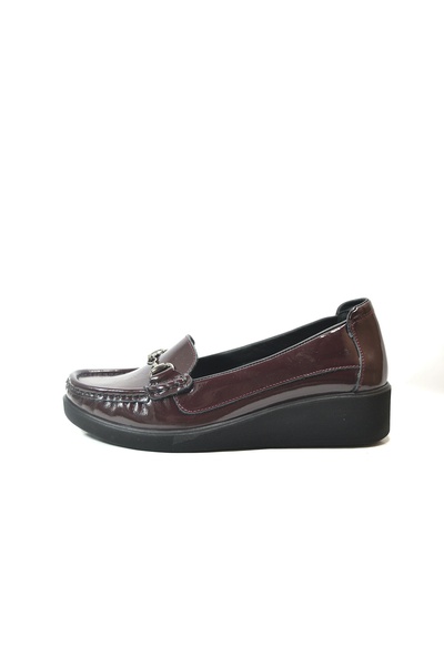 Beety 128.747-2 Genuine Leather Patent Leather Orthopedic Wedge Heeled Stylish Women's Shoes
