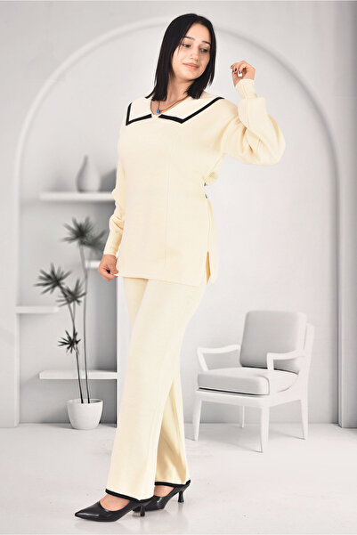 MORE KIDS Top and Bottom Set Knitwear Set with Belt